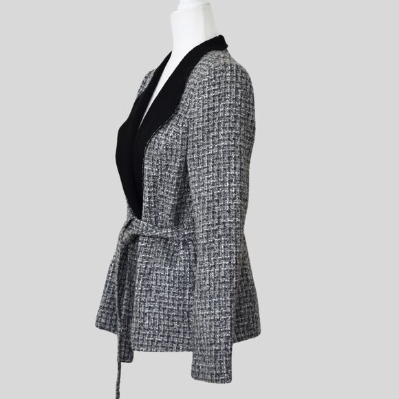 White House Black Market Women's Tweed Jacket / Blazer Gray Size 8 - Picture 2 of 8